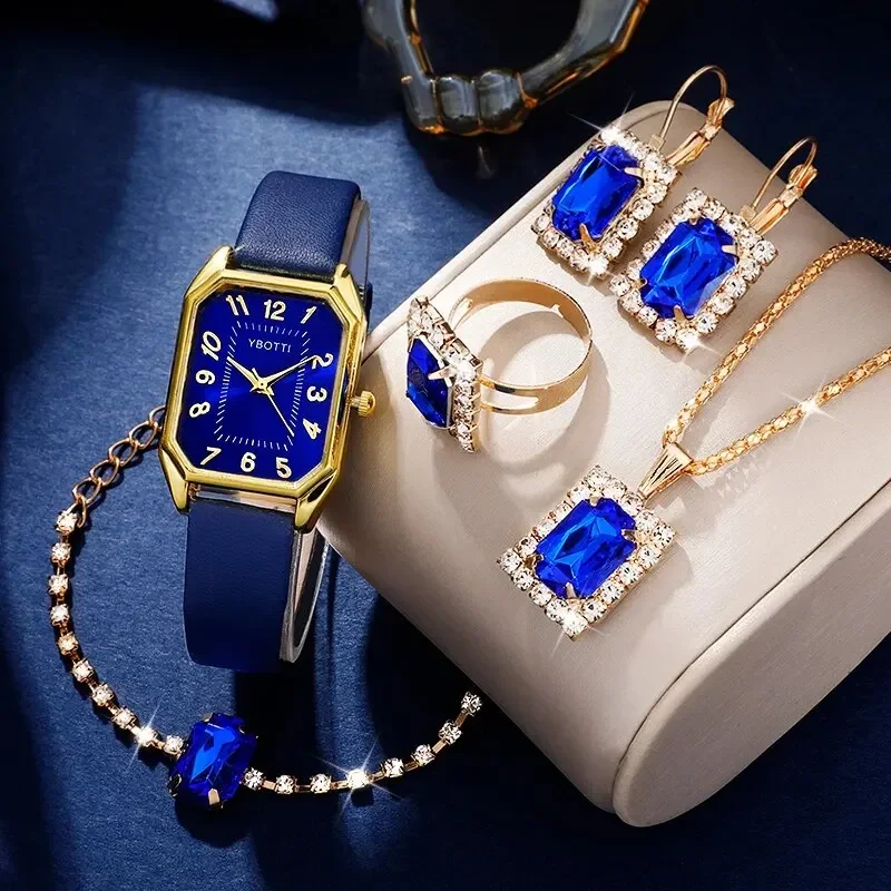Luxury Watch With Leather Strap - Luksusowe modne kwadratowe zegarki damskie marki