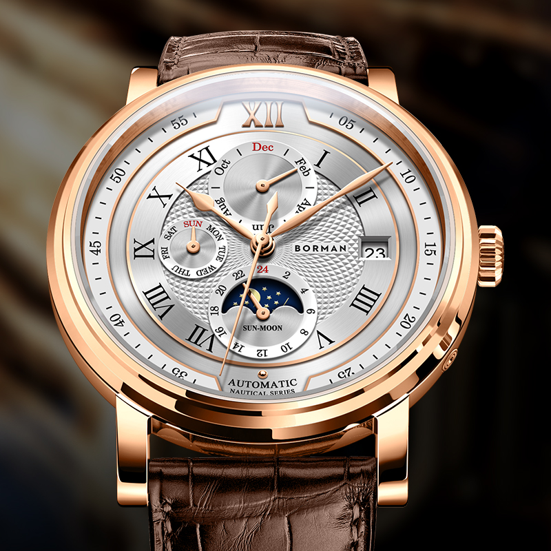 Luxury Watch German - Luksusowa marka szwajcaria BORMAN automatyczne mechaniczne