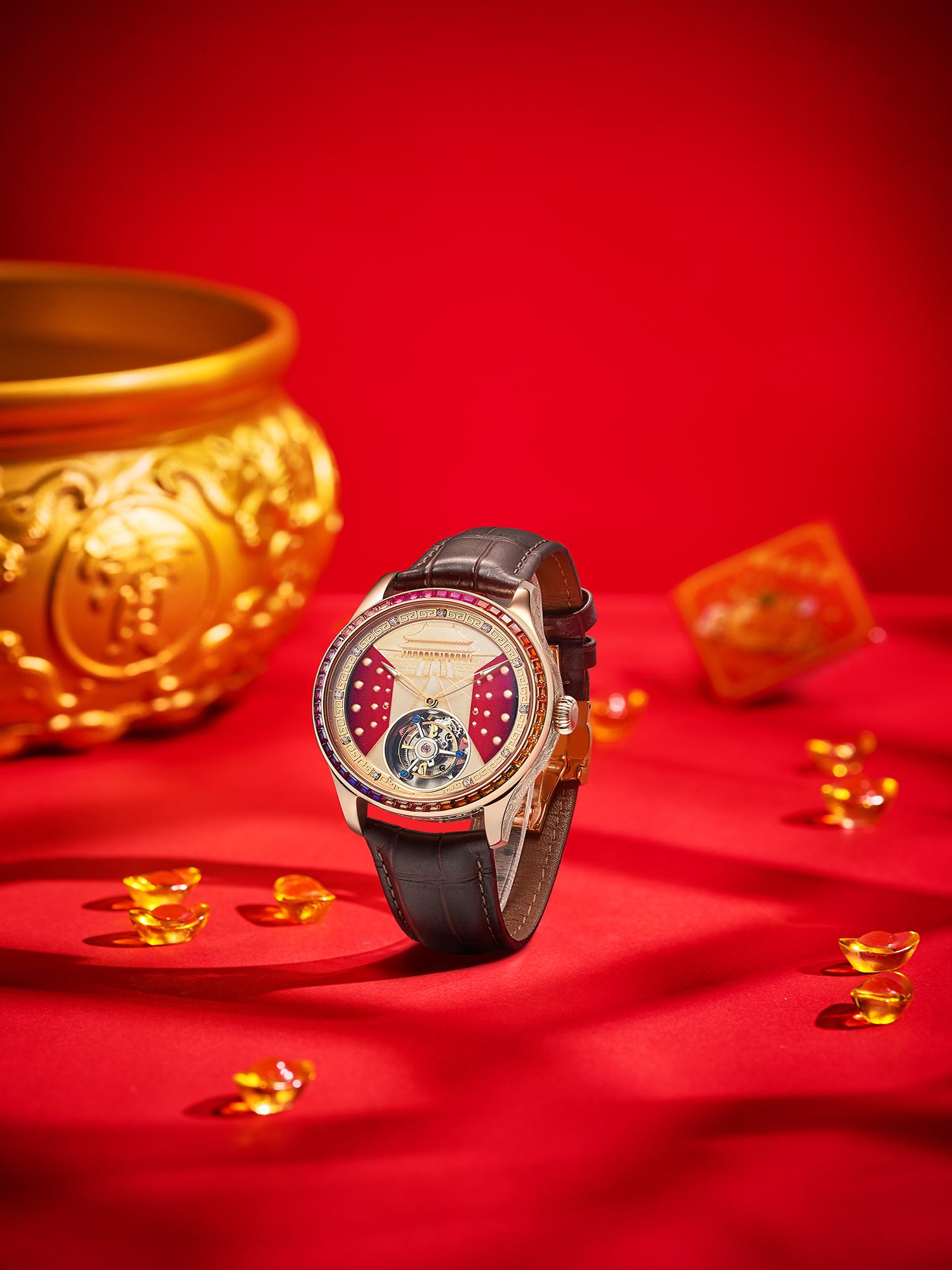 Tourbillon Movement Watch - Zegarek męski z automatycznym mechanizmem mechanicznym,