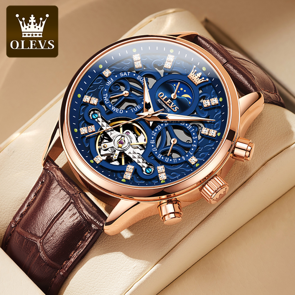 Luxury Watch Winder - OLEVS 6658 oryginalny markowy automatyczny zegarek