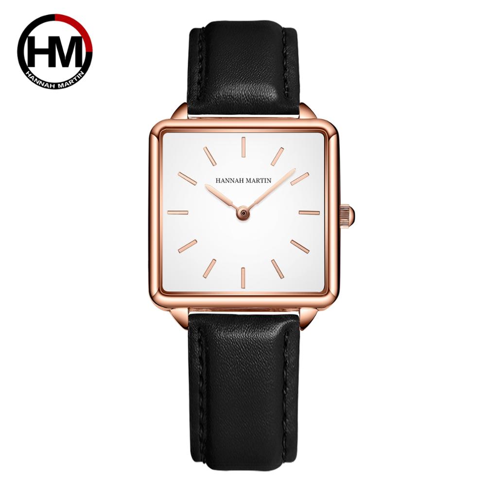 Luxury Watch With Leather Strap - Pasek ze skóry naturalnej japonia mechanizm
