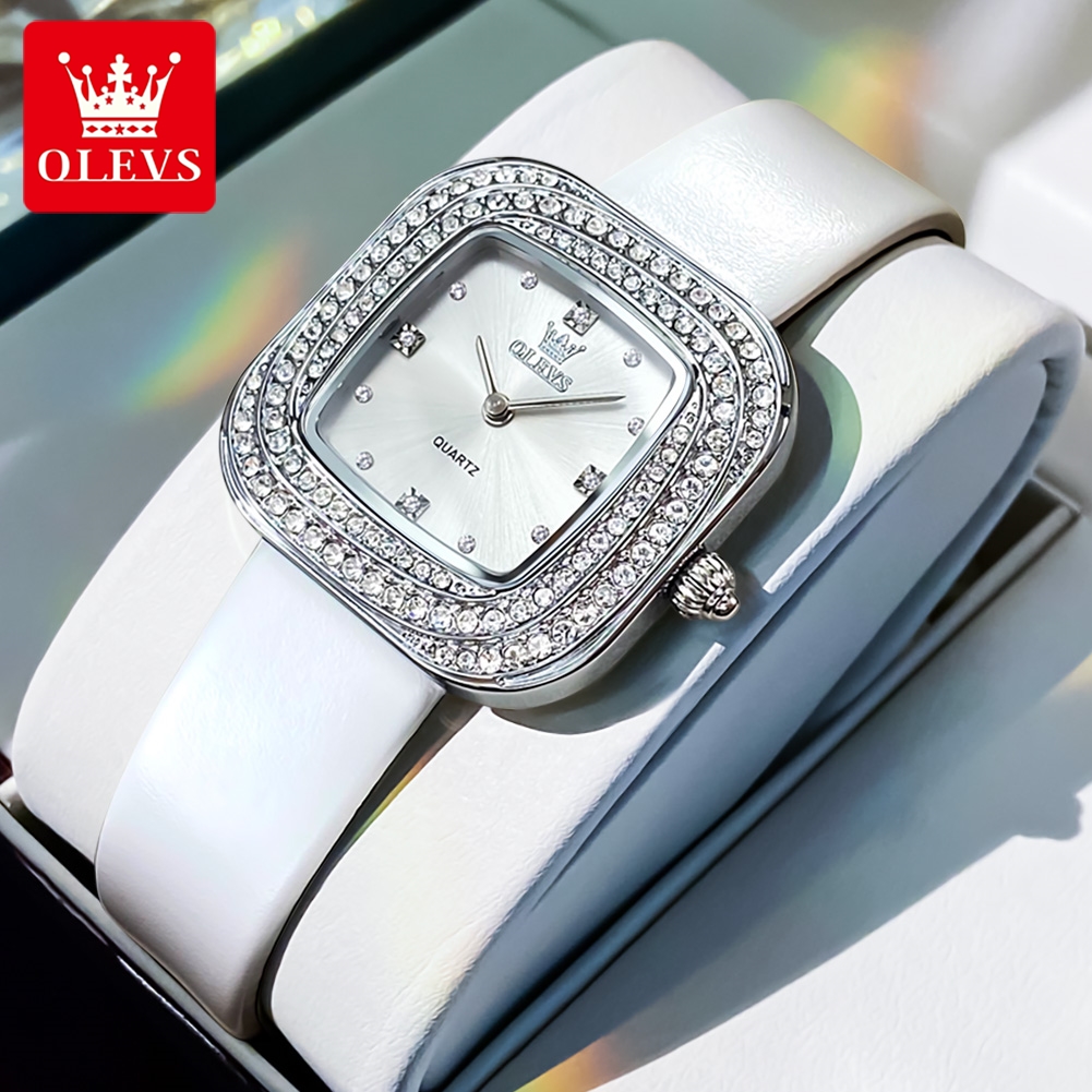 Luxury Watch With Leather Strap - OLEVS 5512 Luksusowy, elegancki damski zegarek