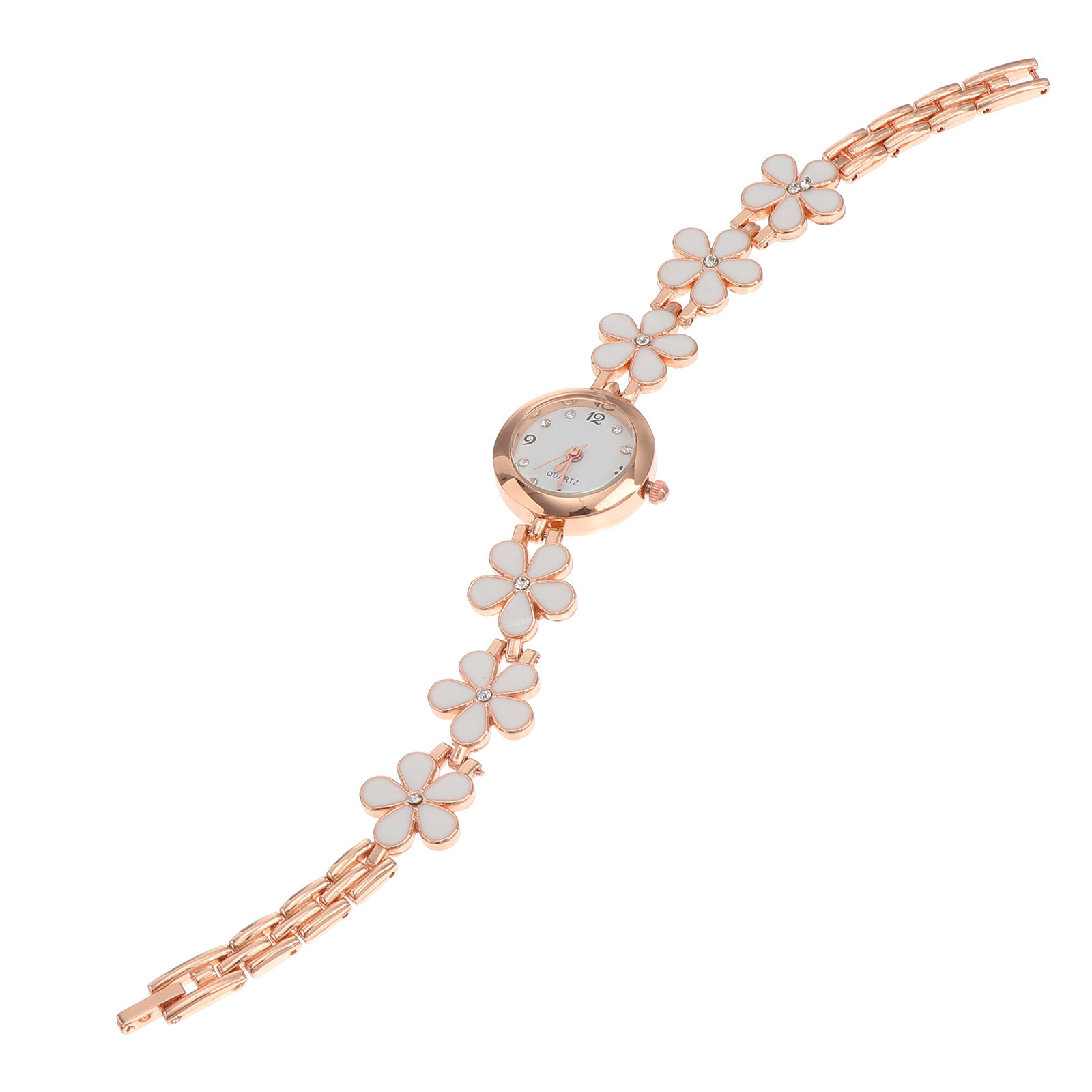 Luxury Watch - Elegancki zegarek na bransolecie z kryształowym