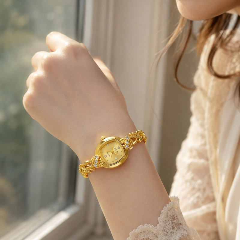 Luxury Watch And Jewelry Brand - Zegarek damski, biżuteria, luksusowy, złoty, z