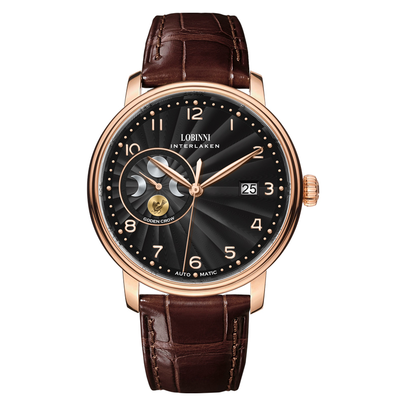 Luxury Watch German - LOBINNI Męski Zegarek Automatyczny Mechaniczny z