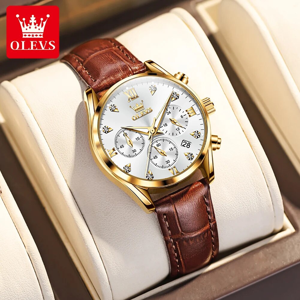 OLEVS 5523 zegarki damskie skó – Luxury Watch With Leather Strap recenzja i cena