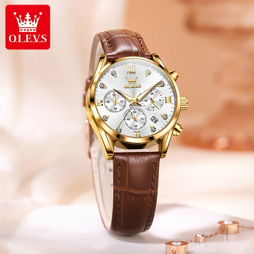 OLEVS 5523 zegarki damskie skó – Luxury Watch With Leather Strap recenzja i cena