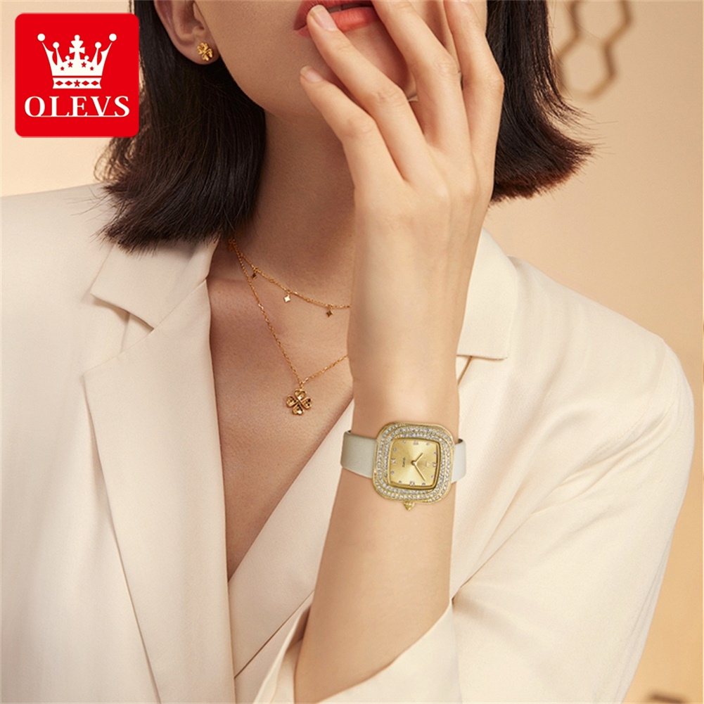 OLEVS Modny Damski Zegarek Kwa – Luxury Watch With Leather Strap recenzja i cena