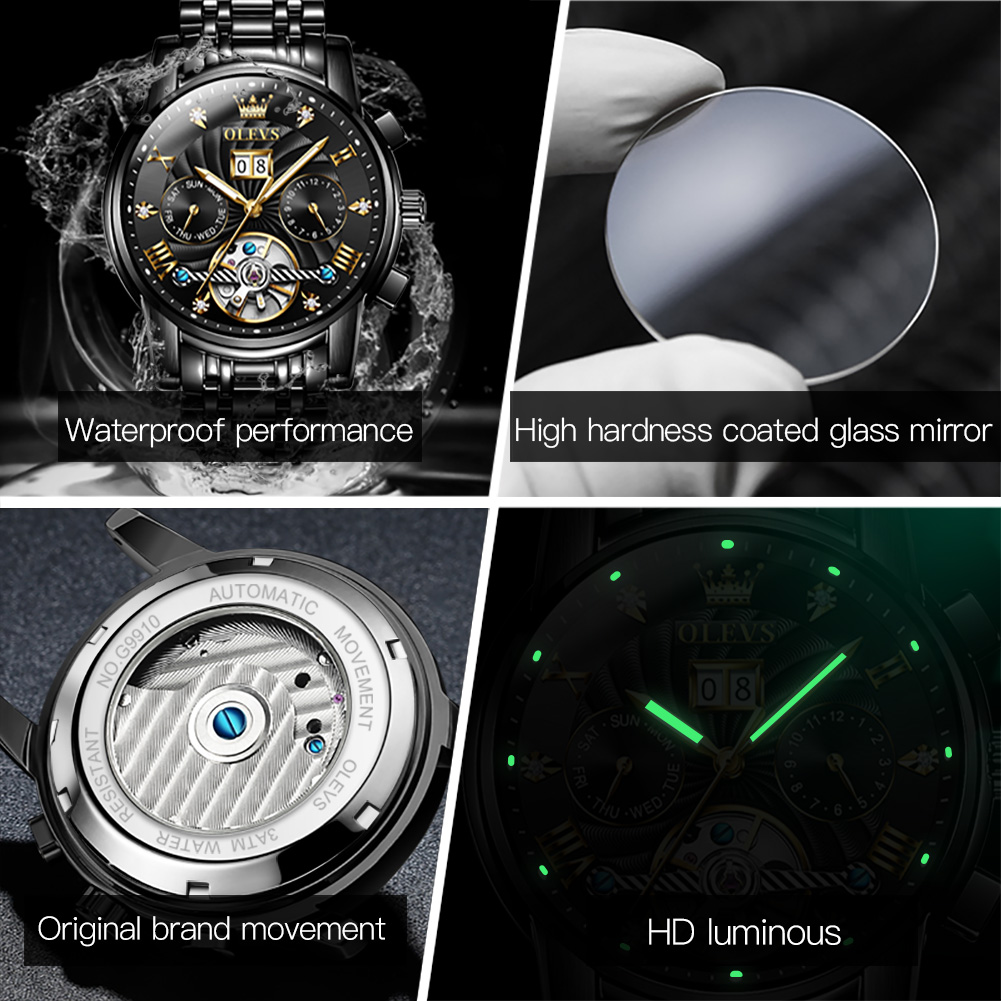 OLEVS Klasyczne męskie zegarki – Tourbillon Movement Watch recenzja i cena